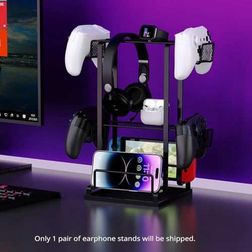 Soporte para auriculares y mandos que ahorra espacio en tu mesa de computadora 2