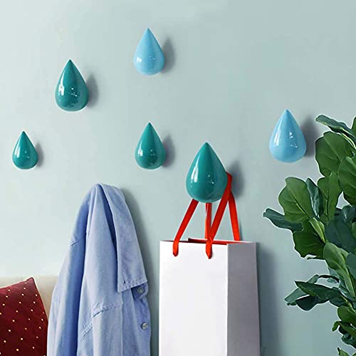 AYGCI 2 Piezas Creativo Gancho de Ropa de Gota de Agua, Impermeable Ganchos de Pared Multifuncionales Ganchos para Toallas Percheros Dormitorio Sala de Estar Pasillo Baño Cocina Decoración