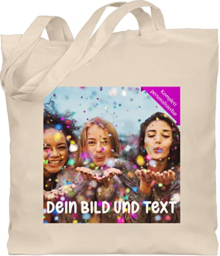 Baumwolltasche - Foto eigenem - Fotogeschenk I Geschenk Bild personalisiert I Geschenk mit Bild I Custom Photo - Unisize - Naturweiß - fotogeschenke kindergarten stofftasche selbst drucken druck