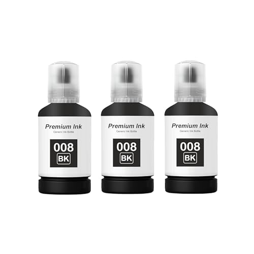 Image of 008 Ink Compatible for Epson L6460, L6490, L15180, M15140, M15180, L6570, L6580, L15150, L15160 Printer (008 Black Ink 3 Pcs)