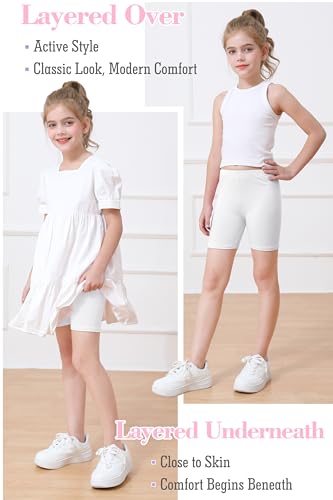 Ruisita Toddler Girls Biker Shorts Under Dress Safety Dance Cartwheel Shorts for Kids4