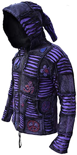 Gheri Purple Men's Cotton Razor Cut Gothic Hippie Jacket3