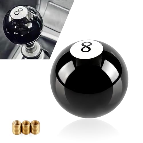 Neferta 8 Ball Shift Knob, Car Gear Shift Knob, Gear Ball, Manual Shifter Knobs, Car Modification Accessory, Universal for Most Cars (Black 1 PC)