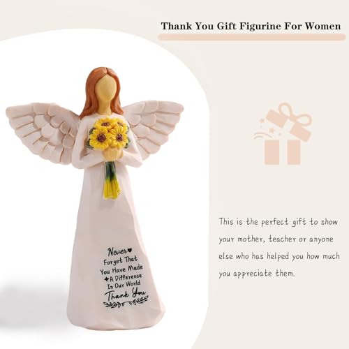 Kohehe Thank You Gifts for Women,5.5'' Handmade Angel Figurine Sunflower Gifts for Women,Employee Appreciation Gift,Appreciation Gift for Teacher Coworkers Boss Lady — view 4