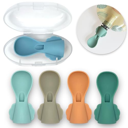 Image of Little Whispers Baby Food Pouch Spoon Attachments - Stage 1, Small (Ripple) - 5 Pack