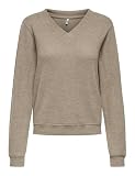 ONLY Onlpaola L/S V-Neck Top JRS, Cocoa Créme, L
