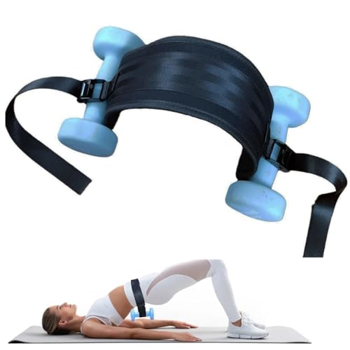 Hip Thrust Belt for Glutes Workout - Adjustable Dumbbell Weight Belt for Hip Thrusts, Lunges, Glute Bridges, Dips & Booty Building. Compatible with Dumbbells, Kettlebells - Lightweight Home Gym Equipment for Women & Men