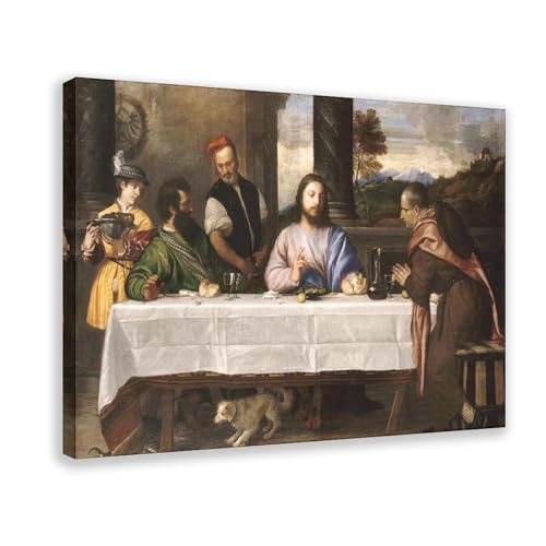 Impression toile Souper à Emmaüs Titien grand format 61x91,4 cm