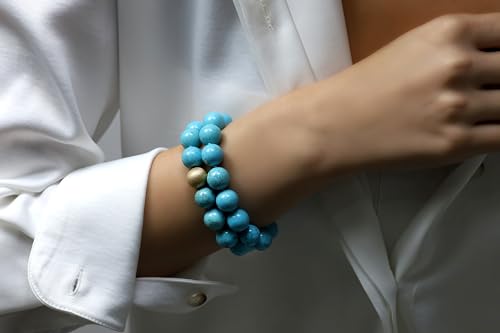 Bracelet turquoise noué main et or brossé, un bijou d'exception