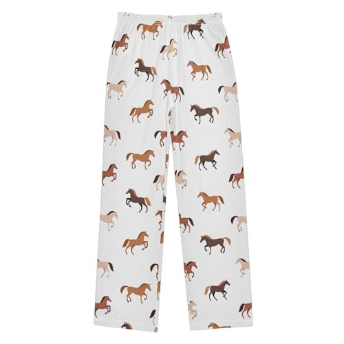 ZZXXB Horse Boys Long Pants Soft Trousers Elastic Waist Kids Lounge Bottoms with Pockets S-XL