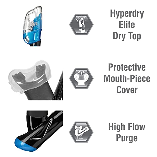 TUSA Sport Adult Powerview Mask and Dry Snorkel Combo, Black/Ocean Green (w/Reusable Bag),UC-2425P-BKOG by TUSA - Image 5