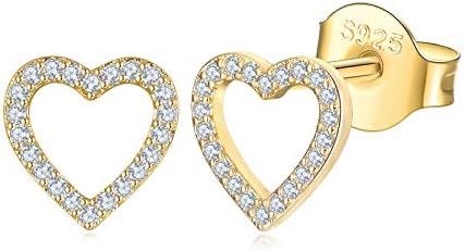 Shuxin Silver Stud Earrings for Women, 925 Sterling Silver Geometric Stud Earrings, Hypoallergenic Small Sleeper Circle Triangle Bar Studs, 8mm Silver Stud Earrings, 3 Colors in Silver/Gold/Rose Gold