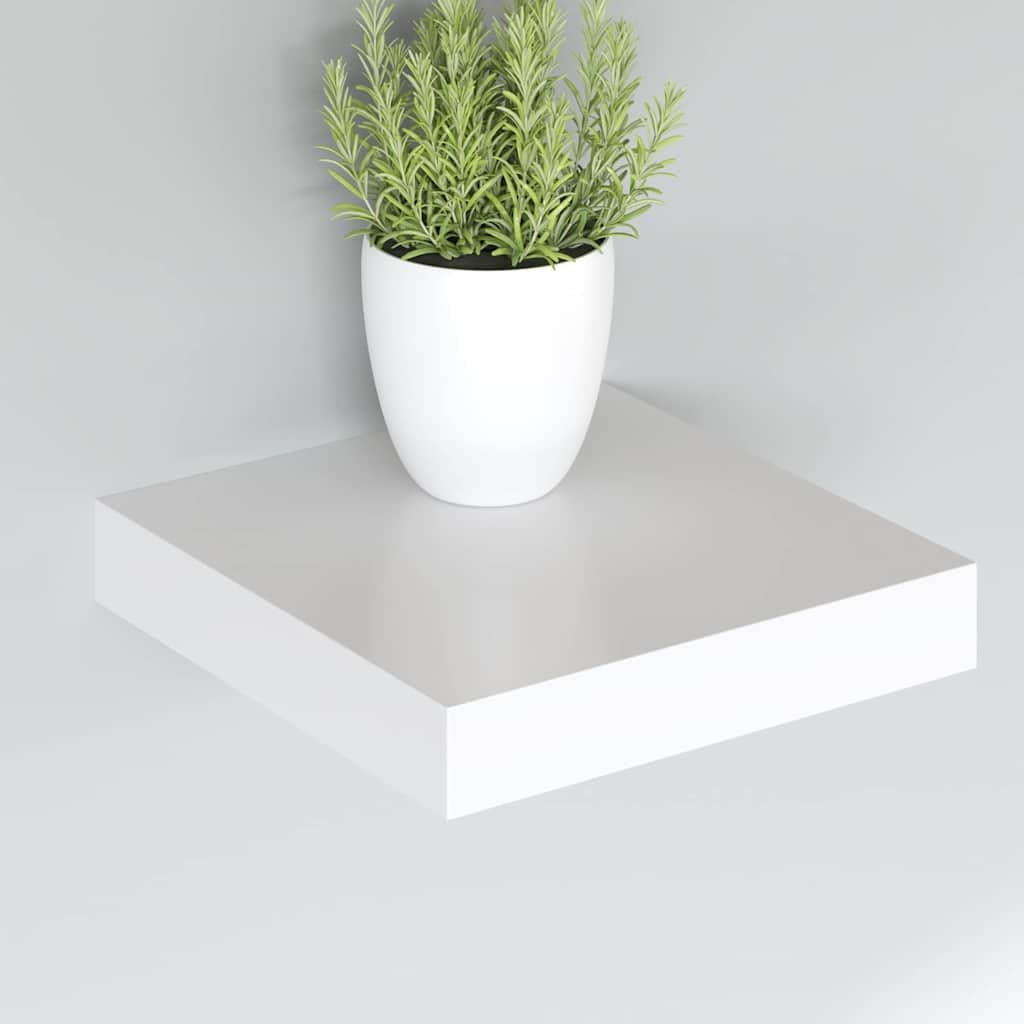 SYDE Estantes Flotantes de Pared 4 uds MDF Blanco 23x23,5x3,8 cm
