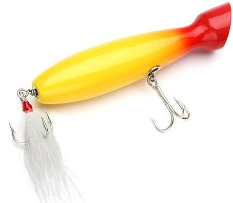Stan Gibbs Lures Polaris Popper Yellow Red Head 5.5" 2.25oz