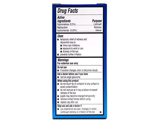 Eye Drops by Bausch & Lomb, for Dry Eyes & Redness Relief, 15 mL