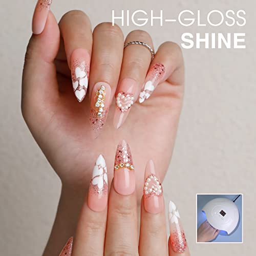 Double Rhythm 8 Colors Gel Nail Polish Kit Soak Off Glitter Pink Red Polish Gel Starter Set Art Manicure Home Salon Diy Gifts, 7.5Ml (8-Kit10) #TOP1