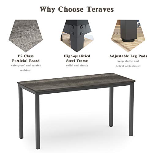 Teraves Computer Desk/Dining Table Office Desk Sturdy Writing Workstation For Home Office (55.11“, Black Oak) #TOP7