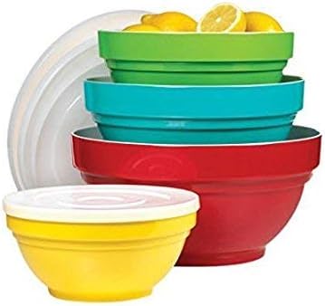 Melamine Mixing Bowl Set with Lids, 4 Pieces