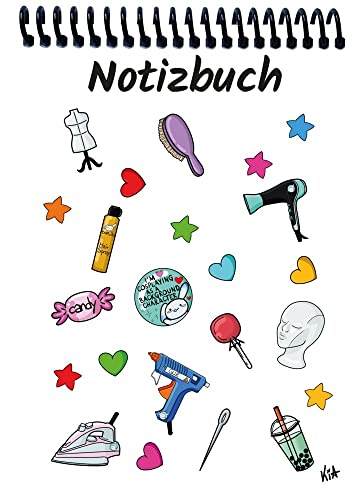 A 5 Notizblock Manga Items, weiß, liniert: Spiralbindung, Notizblock, Tagebuch, Notizen für die Schule, Uni oder unterwegs, verschiedene Lineaturen und Muster