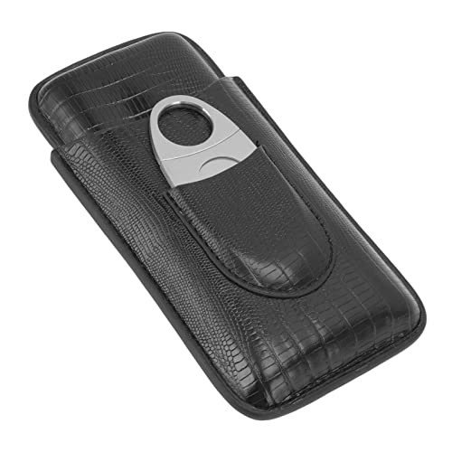 Estuche para puros de cuero evita daños en viaje con forro de cedro y cortador 3