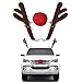 COLORCASA Car Reindeer Antlers & Nose - Window Roof-Top & Grille Rudolph Reindeer Jingle Bell Christmas Costume - Auto Accessories Decoration Kit Best for Car SUV Van Truck, Xmas Gift Set (Brown)