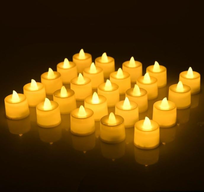 LED Tea Light Candles | Decorative Light for Birthday, Mandir, Office, Home Decor & Festivals | Flameless Battery Operated | Gentle Ambience and Versatile Decorating(Yellow, Matte) (12)-image-45