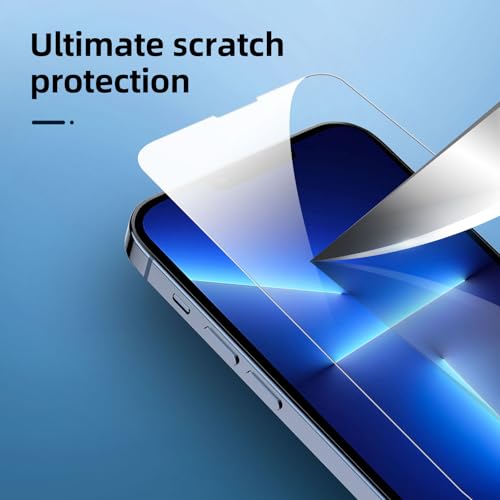 Image of NEW'C 4 Pack, 2 Pack for iPhone 13 Pro Max Screen Protector + 2 Pack Camera Lens Protector, Sensor Protection,Case Friendly Tempered Glass Film