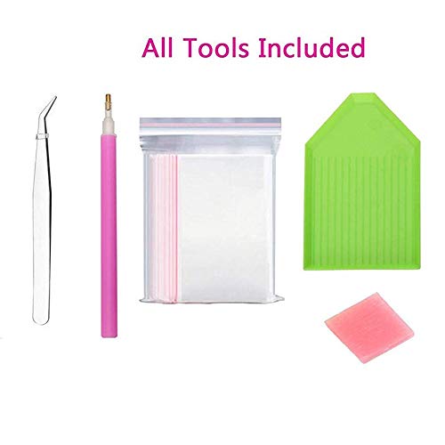 10Pcs/Lot Diamond Embroidery Canvas Diamond Painting Blank Canvas With Glue Empty Canvas With Markings Grid Adhesive Accessories No Drills,Round 50X40Cm #TOP4