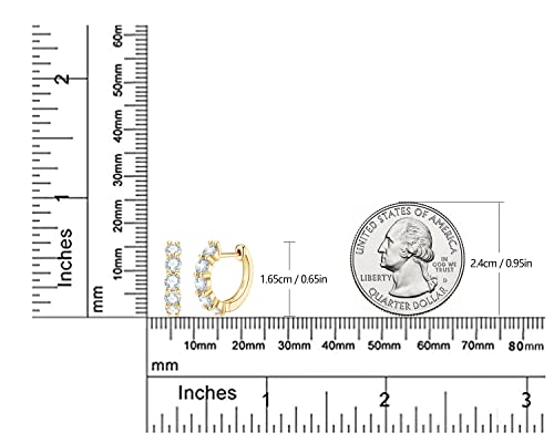 Ainuoshi Moissanite Hoop Earrings For Women, D-E Color Moissanite Simulated Diamond, 925 Sterling Silver With 14K Gold Plating, Hypoallergenic,Jewelry Box Packed Christmas New Year Jewelry Gifts #TOP4