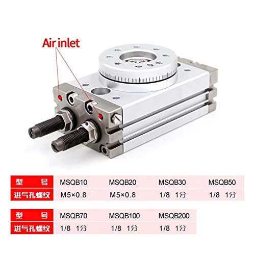 Cilindro neumático rotativo MSQB20A tipo SMC con grados ajustables 4
