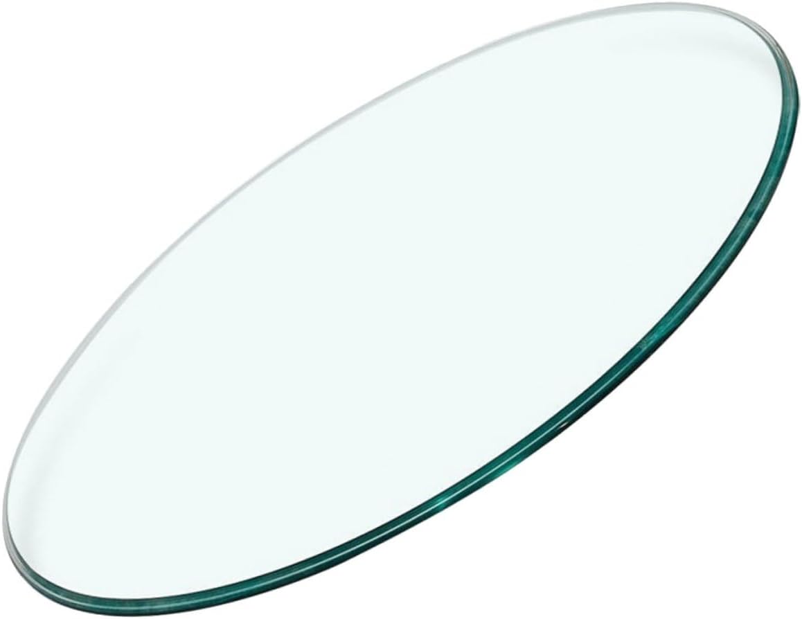 Mikinona Sturdy Round Glass Table Top Thickened Tempered Glass End Tables Living Room