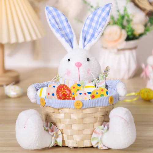 Cestino pasquale personalizzato, 2025, con bambola di coniglio, dolce cestino pasquale per bambini, cesto pasquale intrecciato, personalizzabile, pasquale, decorazione da tavolo, Pasqua, per regali di