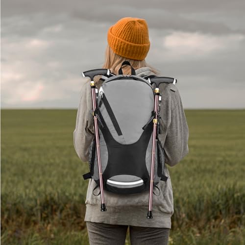 Mochila para senderismo impermeable 30L con correa para pecho gris miniatura 5