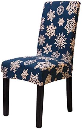 Homiest Spandex Fabric Stretch Removable Washable Dinning Chair Slipcovers Flower Printed Chair Covers 1Pc, Snowflake Blue