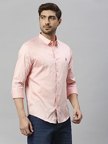 Image of Thomas Scott Men's | Solid | Full Sleeve | Slim Fit | Cotton Blend | Spread Collar | Casual Shirt