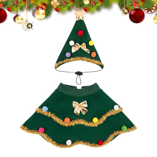 Weihnachtskleidung für Welpen, Weihnachtsbaum-Kostüm für Haustiere, Kleidung für Welpen, Partys, Versammlungen, Urlaub, Fotos, Spaziergänge, kleine, mittelgroße Hunde