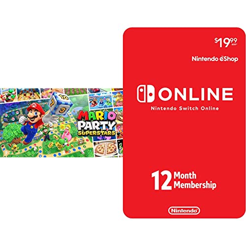 Mario Party Superstars: Standard - Switch [Digital Code] with Nintendo Switch Online 12-Month Individual Membership [Digital Code]
