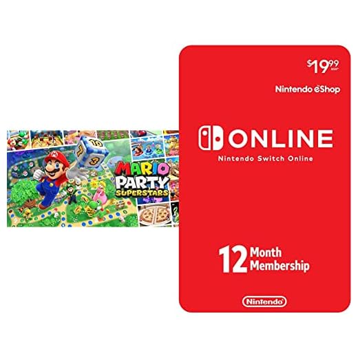 Mario Party Superstars: Standard - Switch [Digital Code] with Nintendo Switch Online 12-Month Individual Membership [Digital Code]
