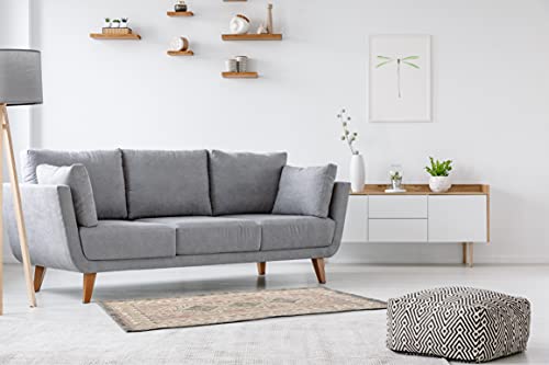 French Connection – Stonewash Rug | Cherokee Strawberry Style | Modern Boho Home Décor | Rectangle Accent Area Rug | 100% Cotton | Measures 3' X 5' | Blush #TOP1