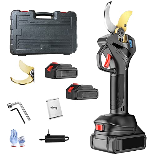Pegn Tijeras de podar, Tijeras eléctricas Pantalla de Nivel de batería Tijeras de podar Recargables con 1/2 batería de Litio Tijeras para Ramas de árboles frutales Diámetro de Rama de Corte 1-45 mm Cover