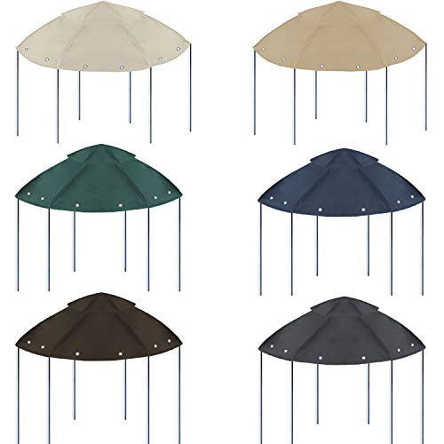 freigarten.de Modèle 2 Toit de rechange pour pavillon de jardin Ø 350 [cm] Matériau étanche : panama en PVC, souple, 370 g/m², ultra résistant, modèle 4