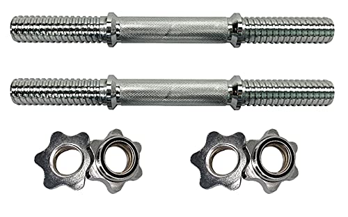Kurzhantelstangen 2er Set mit Sternverschlüssen verchromt 35 cm 14 für Standard Gewichte mit 30mm Innenmaß