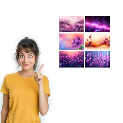 Image of SiddArtify Floral Galaxy Wall Art Prints Set - Abstract Flower Poster Decor for Living Room Bedroom - Set of 2-4x6 Inch - Board (Pack of 6) - Sticker (Pack of 6)