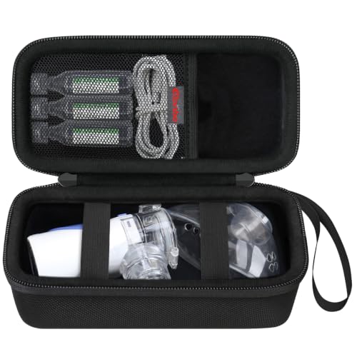 Elonbo Carrying Case Compatible with Portable Handheld Inhaler Nebulizer Machine for Adults and Kids, Asthma Inhaler/Handheld Atomizer Machine Hard Travel Bag, Mesh Pocket Fits Charging Cable, Black