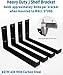 LEOPO 8 inch Shelf Brackets 12-Pack ,1/5 inch Thick Heavy Duty Industrial Bracket for DIY Floating Shelf Support, Black Coated Wall Shelf Support, 7.25” x 4” x 1.5”