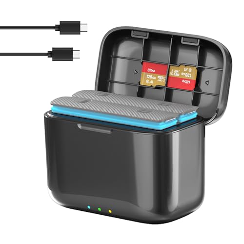 Prodrocam Cargador de batería de carga rápida para cámara de acción Insta360 X4 Dual Puertos Hub Cargadores PD2.0/PD3.0, soporta 2 baterías (cargador B)