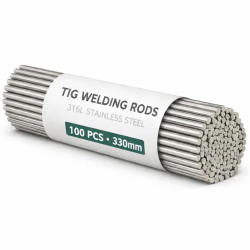 Image of BMF DIRECT 316L Stainless Steel TIG Welding Rods 33cm Short Length Filler Rods for Stainless Steel Welding, Exhaust Repair & Fabrication (1.0mm, 100 Pack)