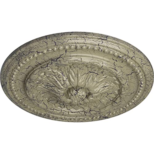 Image of Ekena Millwork CM15CHCSC 15 3 /4 inchOD X 1 7 /8 inchP Chester Ceiling Medallion Fits Canopies Up to 2 1 /4 inch, Castle Stone Crackle