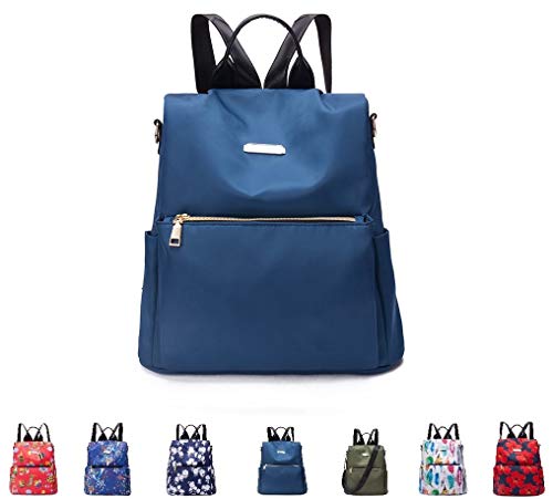 ELR - Mini mochila impermeable para portátil, diseño floral Azul azul 12.2x5.51x13.78inch/31x14x35cm