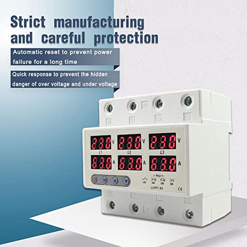 Moniss Visor LCD Auto-reset Protetor Sobretensão Subtensão Limite de Corrente Disjuntor Perda de Fas